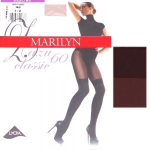 Marilyn Zazu Classic 60 R1/2 rajstopy jak pończochy chocolate Wyprzedaż